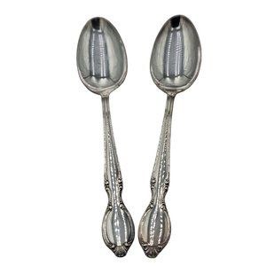 NEW International Silver WM Rogers PRECIOUS MIRROR 1954 Serving Spoon Set  of 2